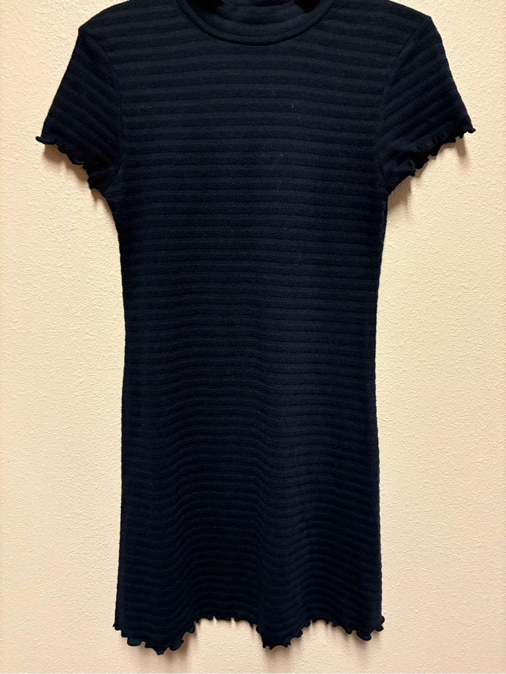 Derek Heart Black Ribbed Knit Short-Sleeve Dress